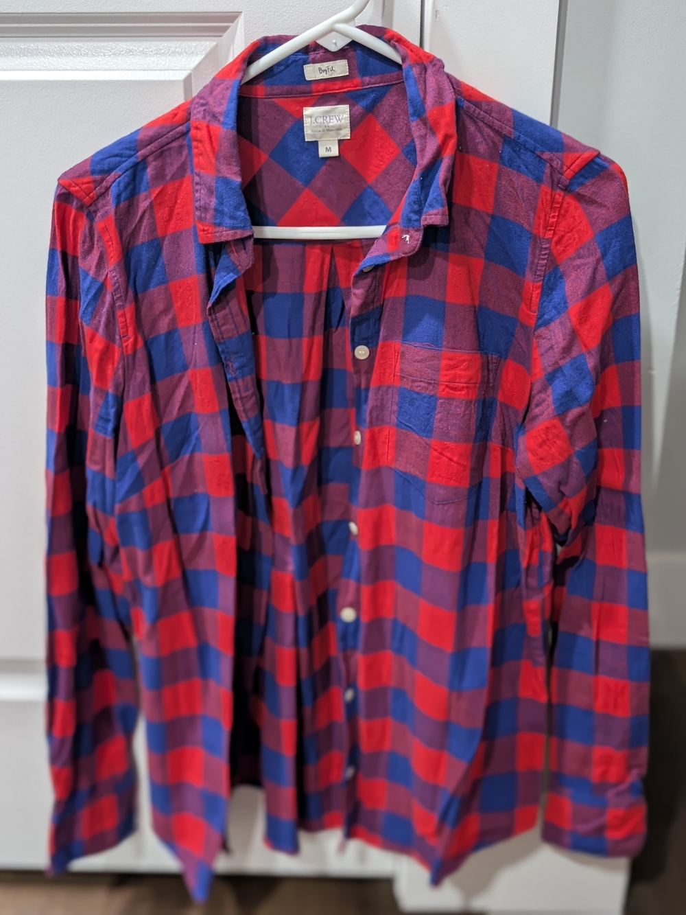 J. Crew Men's Red & Blue Plaid Button-Up Shirt